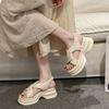 Platform-soled sports sandals women's summer 2025 new versatile beach outer wear Roman shoes soft-soled heightening women's shoes