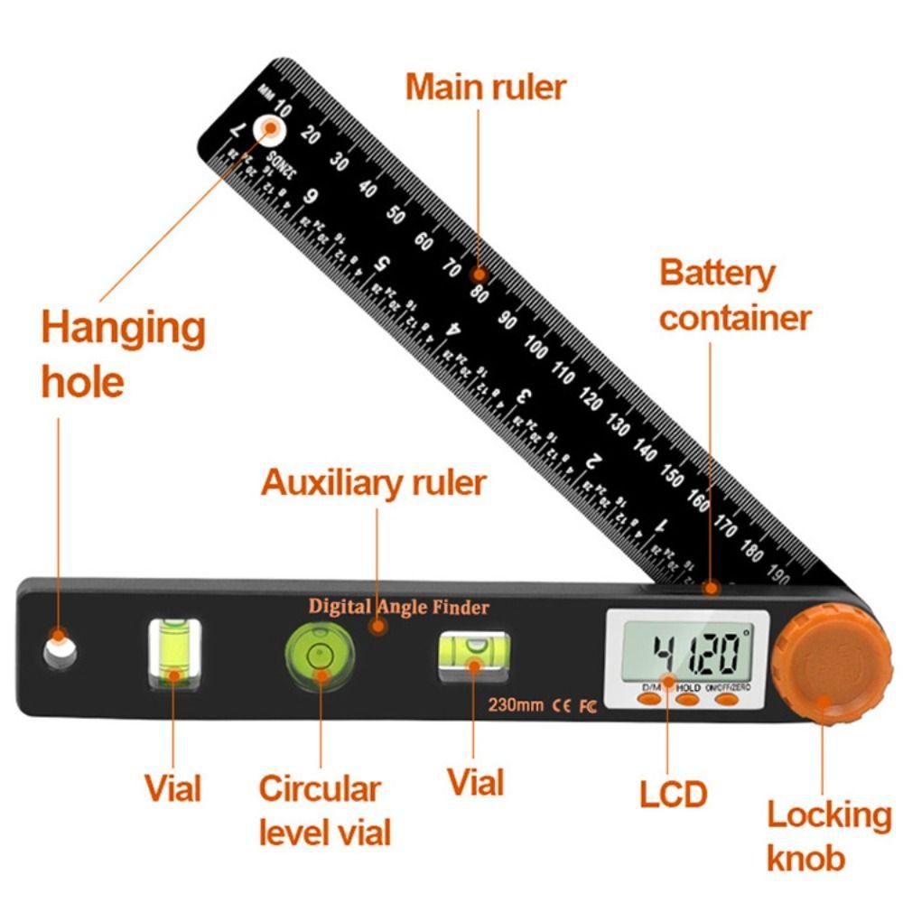 Goniometer Angle Inclinometer Angle Measuring Device 4in1 Measuring Angle Ruler Digital Instrument