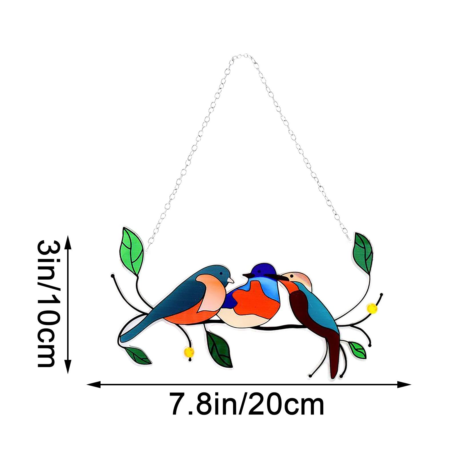 Креативные и новые красочные акриловые подвесные украшения для окон с птицами One Size — фото 3