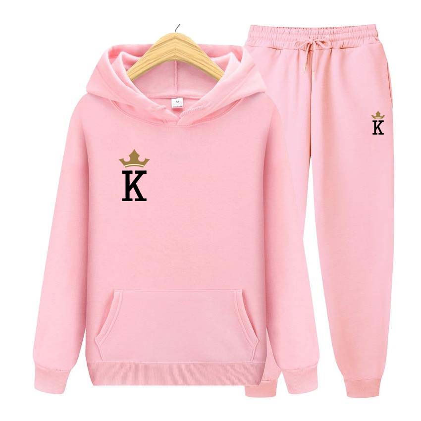 Tracksuit 2 Pieces Set Unisex Hoodies Fleece Sweatshirt+Pants Suit Hoodies Jogger Hoodies Set K Print Long Sleeve Hoodie Jogging