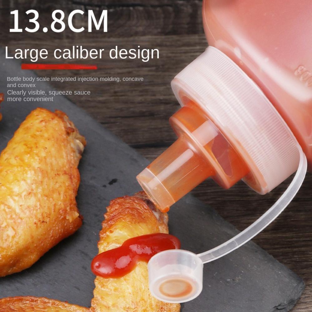 800/1000ml Kitchen Large Caliber Condiment Dispenser with Scale Squeeze Bottles Squirt for Oil Sauce Mustard Kitchen Supplies