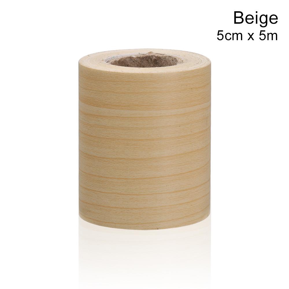 5cm*5m PVC Simulated Wood Grain Skirting Line Stickers Waterproof Self-adhesive Wall Border Stickers Living Room Home Decor