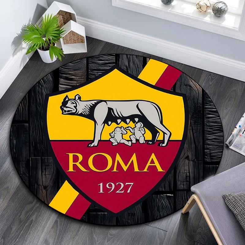 Associazione Sportiva Roma2,Round Area Rug,Carpet Rug for Living Room Bedroom Sofa Playroom Decor,Non-slip Floor Mat