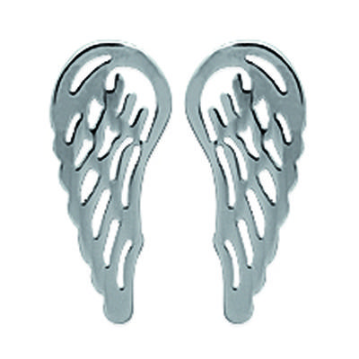 [M8817] - Steel Earrings 'Les Ailes d'Ange' Silver - 14x5 Mm