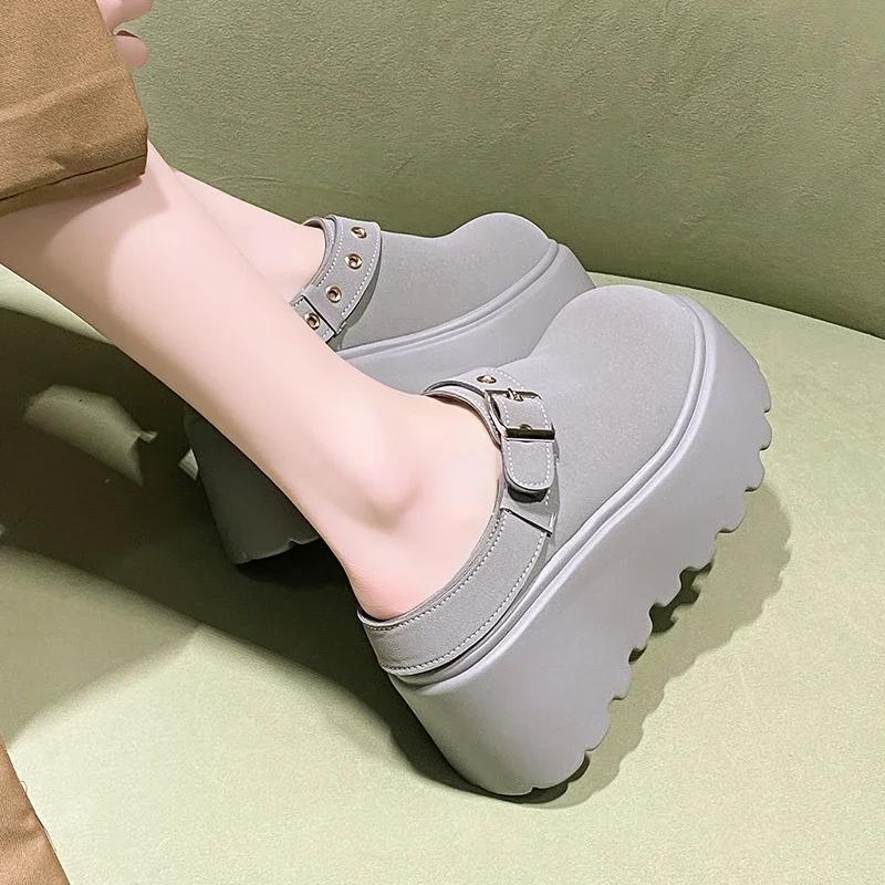 Mode 8CM Damen Pantoletten Plateau Flats Boston Clogs Sandalen Frühling Mode Outdoor Slip On Strand Sandalen Lässige Sportschuhe