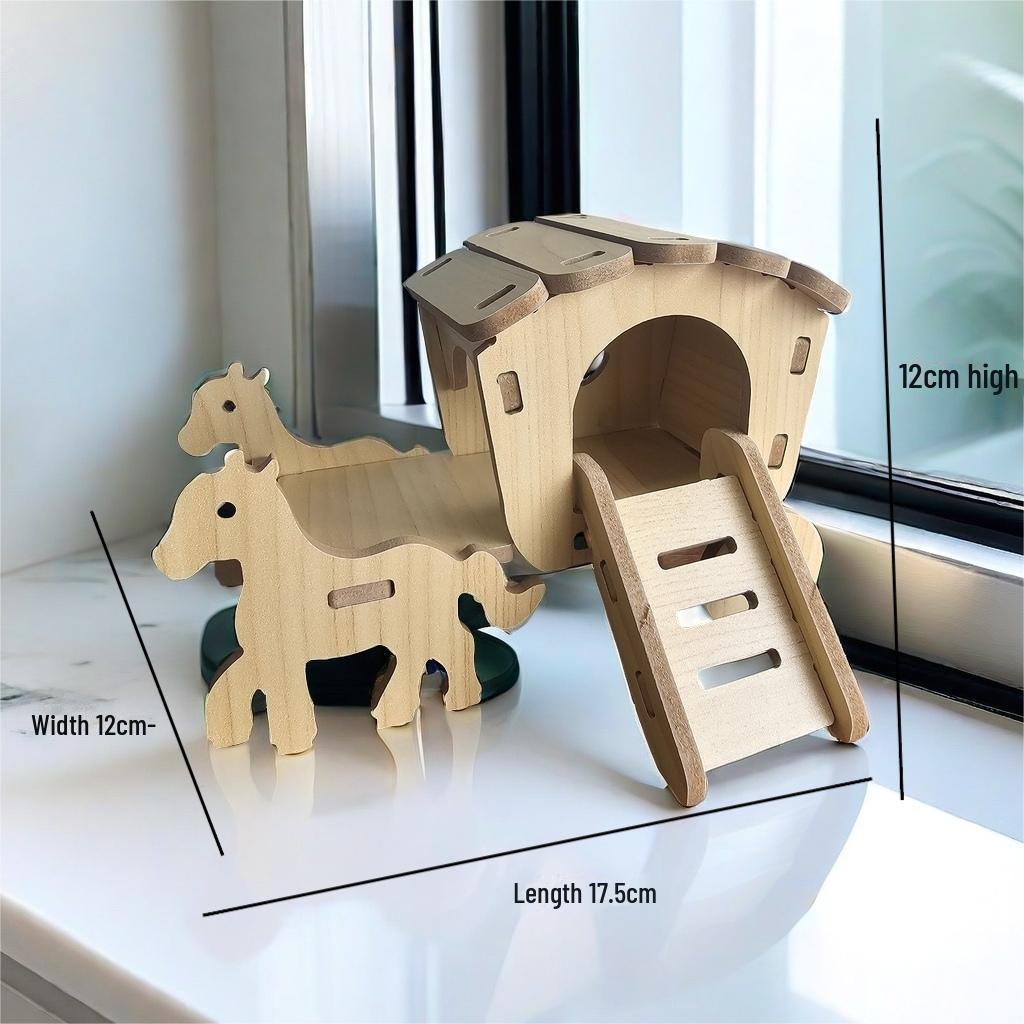 Golden Bear Hamsterversteck aus Holz – Dreireihige Tintenfischkäfig-Villa