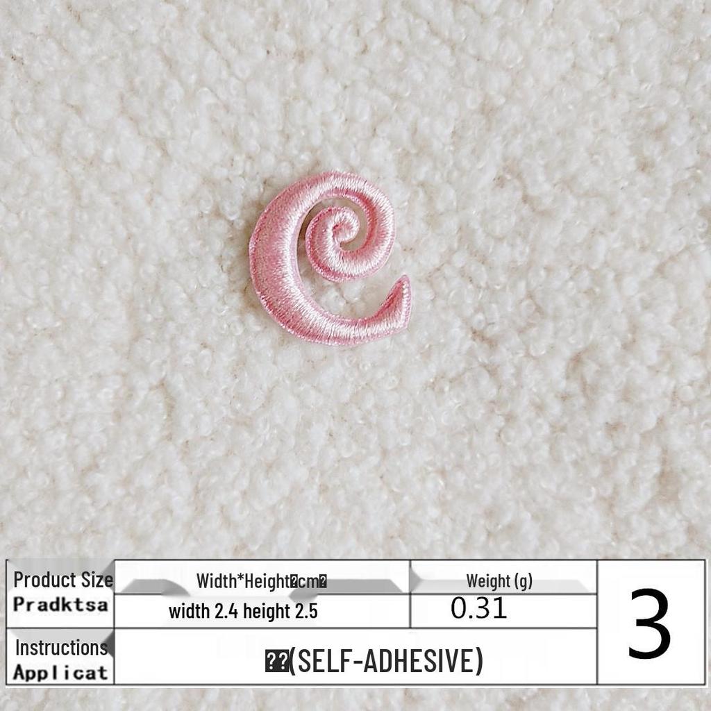 Pink English Letter Embroidery Patch for DIY Clothing
