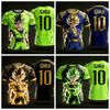 Dragon Ball Official 3D Print Goku 10# Football Jersey Training Wear Parent-child S-6XL 90cm-160cm Trendy Tees