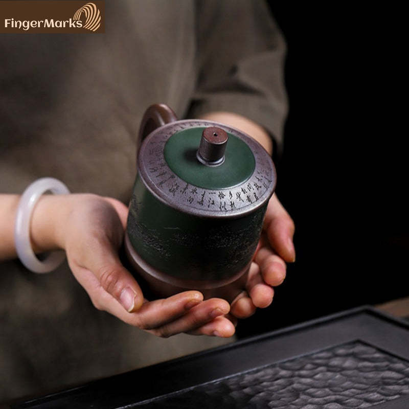 380ml |Master Handmade Yixing Zisha Tea Mug | Jiangshan Ru Hua - Jinsha Zi Ni