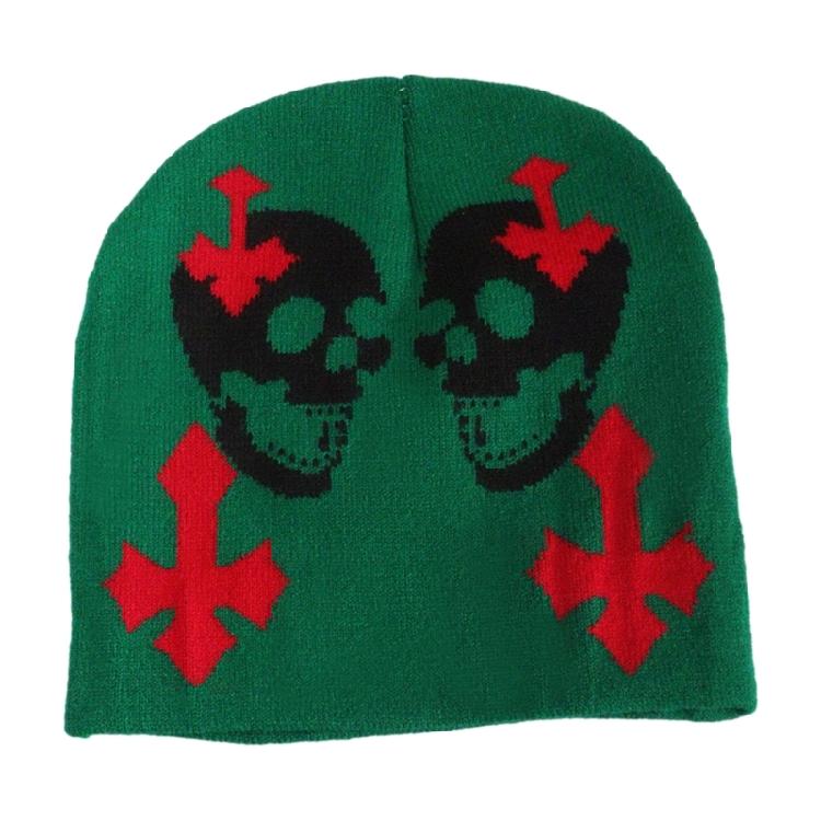 Women Knit Beanie Warm Ear Protector Hat Teens Halloween Jacquard Handmade Hat