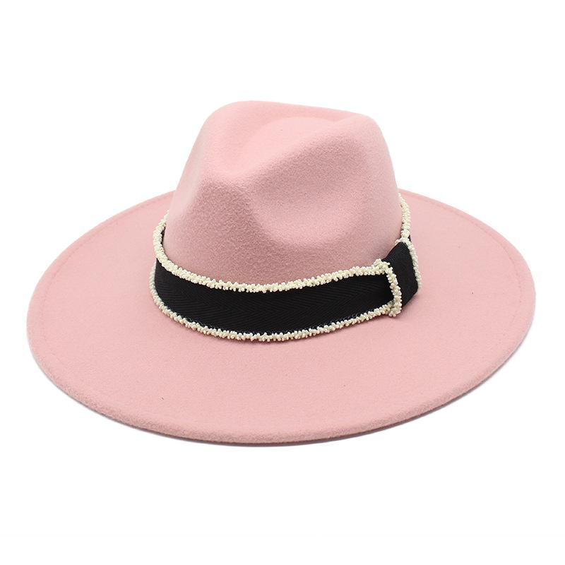 Retro Multi-Color Peach Heart Top Hat, Big-Brimmed Jazz Hat, British Woolen Felt Hat, Men'S And Women'S Top Hat 9.5Cm