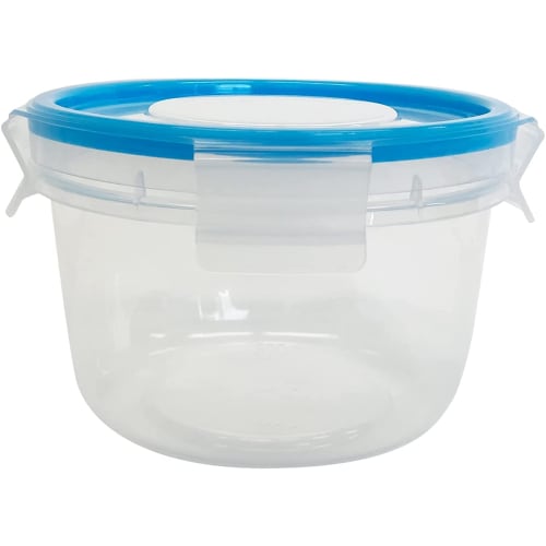 Yebisu Just Lock Storage Containers, Round, Large, 750ml, Set of 2, PL-58, Light Blue