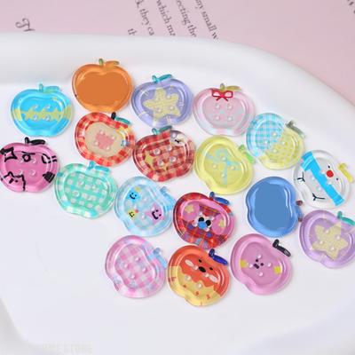 10pcs Dopamine Color Apple Translucent Buttons for Crafts Resin Accessories Clothing Sewing Supplies Sweaters Materials