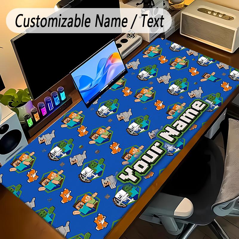 Large Mouse PadMinecraft Custom Name Text Personalized Desk Mat Non Slip Gaming Pad