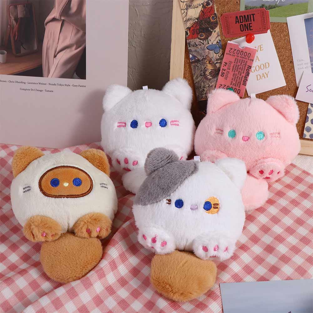 PP Baumwolle Plüsch Katze Schlüsselanhänger Plüsch Plüsch Katze Puppe Anhänger Quietsche Katze Plüsch Schlüsselanhänger Paar Geschenk