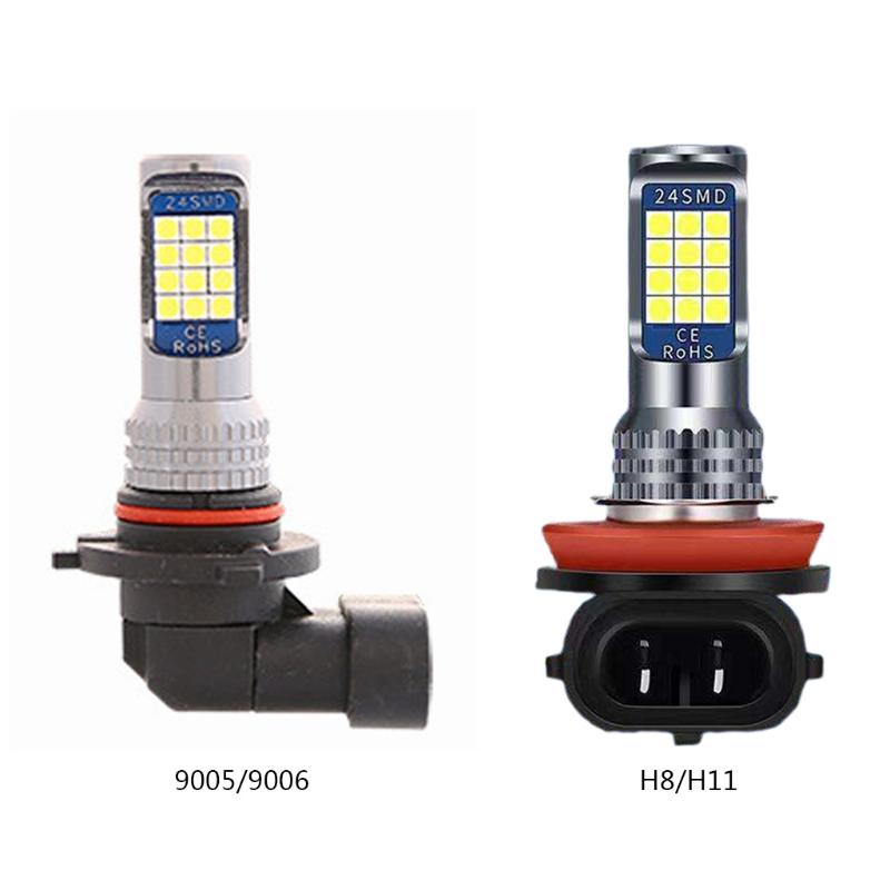 Car Lights Driving Headlight H3 H7 H8 H11 9005 9006 Auto Anti Fog Light LED Bulb Dustproof Waterproof Dual Color Lamp