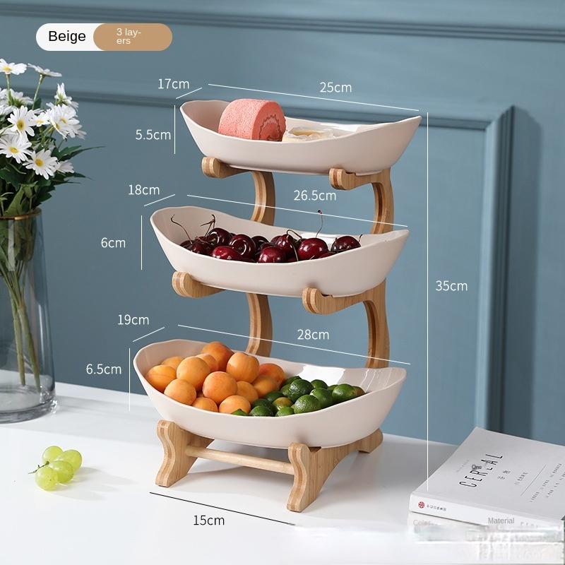 Living Room Home Three-layer Plastic Fruit Plate Snack Dish Creative Modern Dried Fruit Basket Candy Cake Stand Bowl New Style