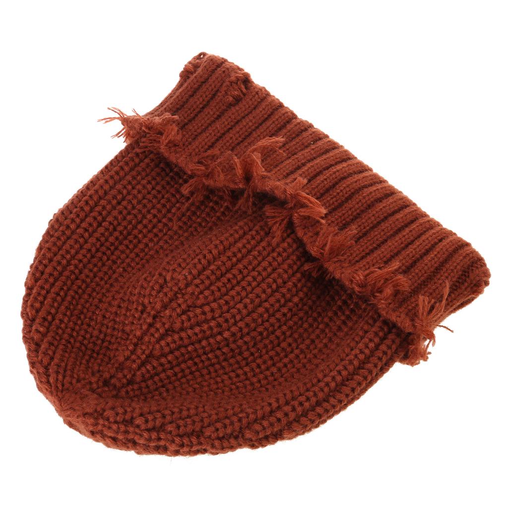 Trendy Ripped Knitted Hat Soft Unisex Streetwear Skull Hat Comfortable Winter for Street Fashion
