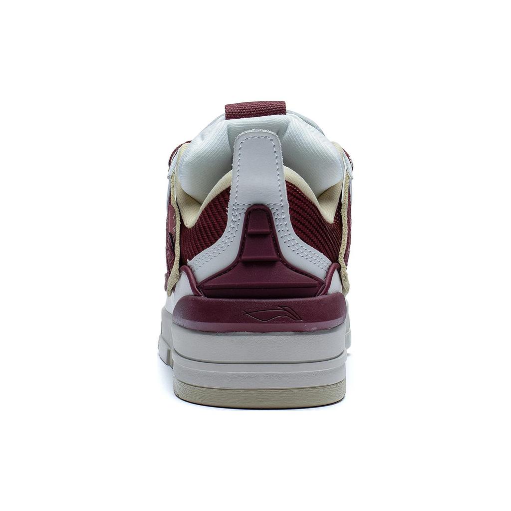 New LiNing Wave Golden Anti Slip Wear Resistant Low Top Skateboard Shoes Men's White Red AECS073-6