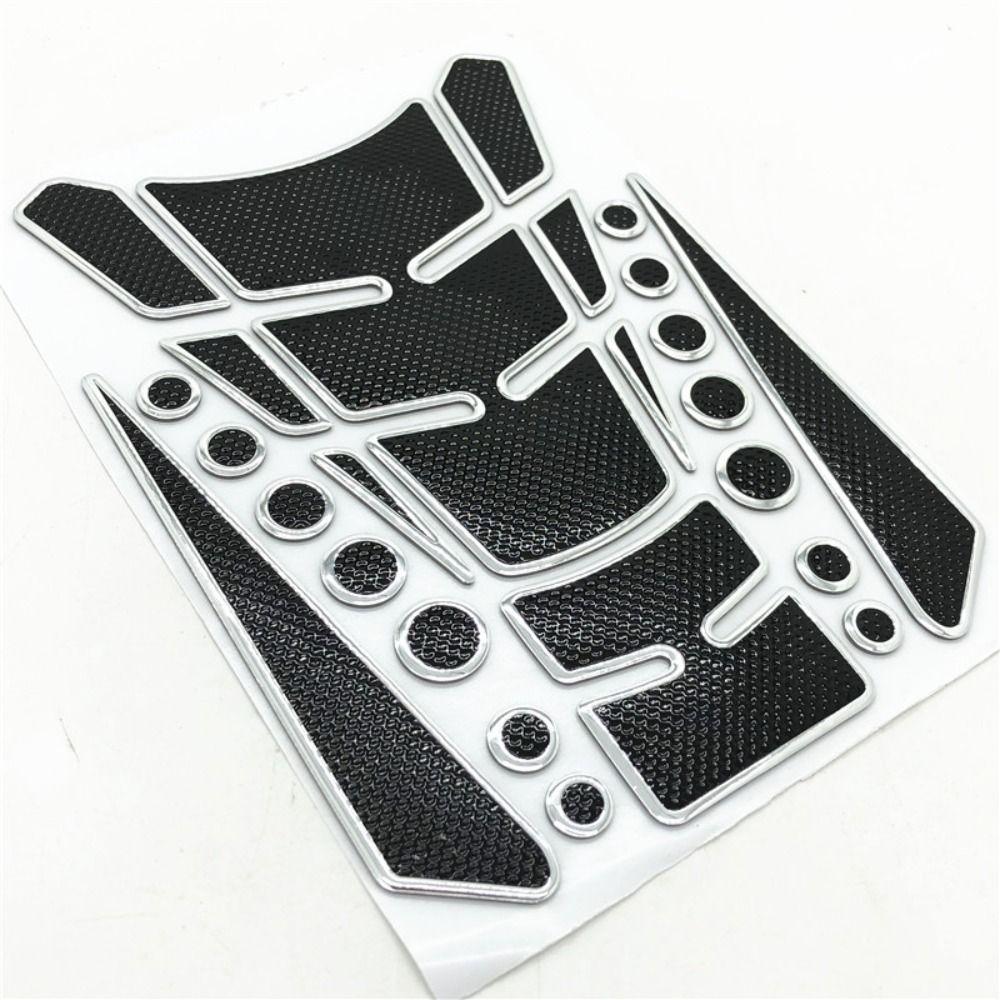 3D Fish Bone Decals Modification Accessories Motorcycle Fuel Tank Stickers Dots Multicolor Edge