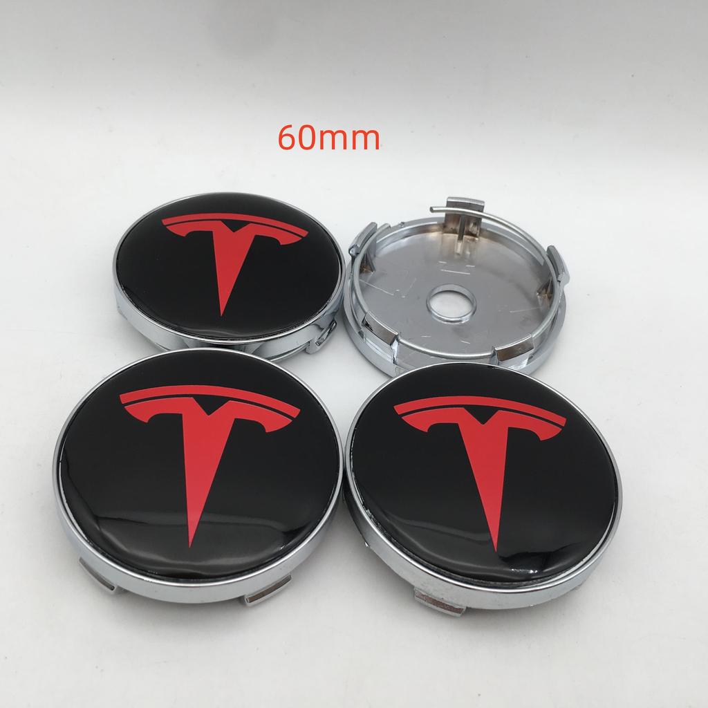 AAAIK1 20pcs 56mm 60mm 68mm For Tesla Model 3 Model Y Model S X Car emblem Wheel hub Center Cap Badge covers Decals Styling accessories