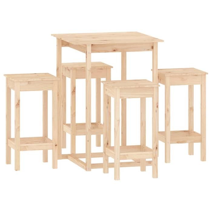 VidaXL Bar Set 5 Pcs Bistro Furniture Set Dining Room Kitchen Pub Furniture Indoor Wood 3124737