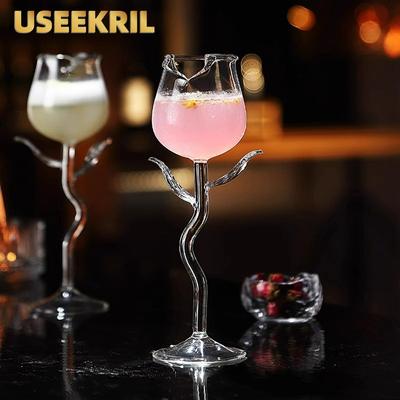 1/2/4 Szt., Kreatywne Kieliszki Koktajlowe Kubki Kieliszek Koktajlowy w Kształcie Róży Kieliszek do Soków Martini Na Domowy Bar Imprezę