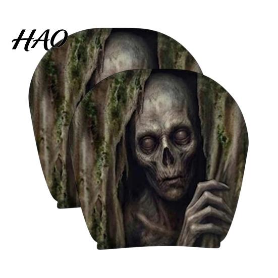 Gift for Car Enthusiasts 2Pcs Halloween Headrest Pillowcase, Universal Fit Pillow Cover, Soft Auto Interior Decoration Spooky Pillowcase Automotive