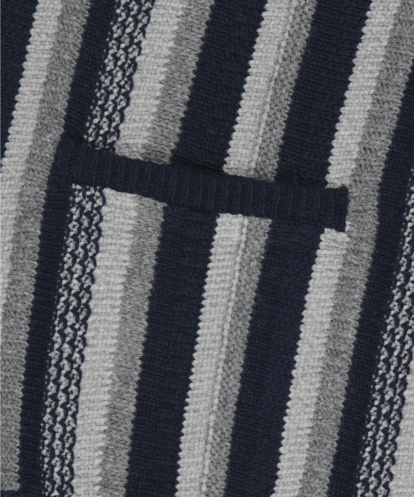 Yeseyesee Stripe Knit Zip-Up Vest Navy