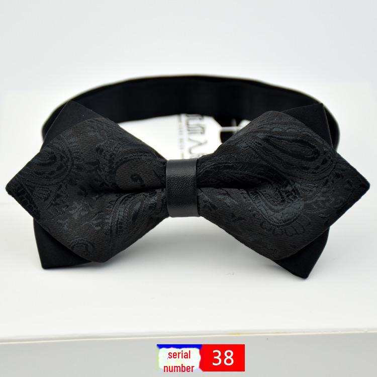 

Корейский мужской полиэстеровый шелковый двухслойный свадебный галстук-бабочка с цветочным узором