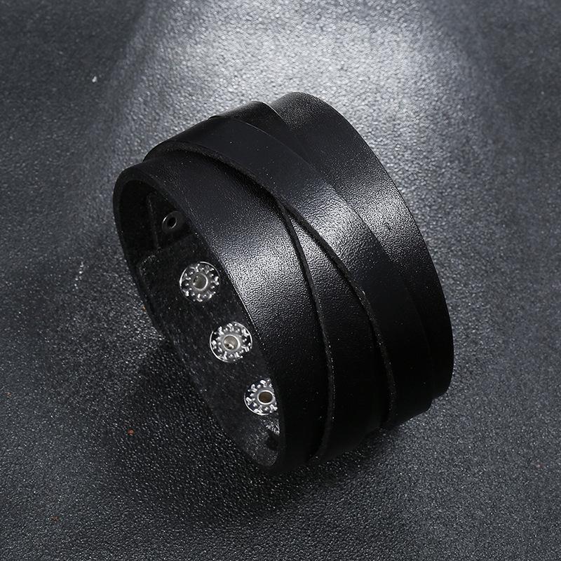 European and American Retro Bracelet Creative Simple Men's Punk Leather Bracelet