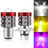 1 Pc H4 Motorcycle Headlight Bulb Dual Color White Yellow BA20D H6 CSP 3570 Led Headlight with Angel Eye