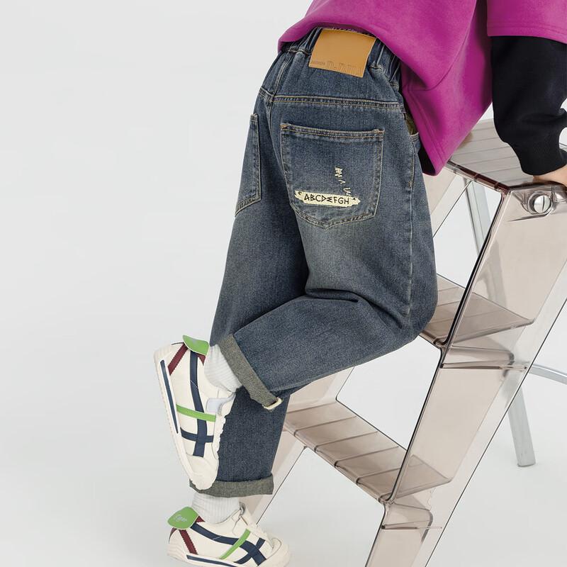 Boys  Casual Loose Straight Leg Denim Jeans 160