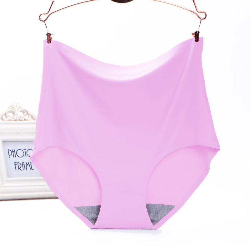 Plus-size Seamless High-waist Women's Ice Silk Briefs