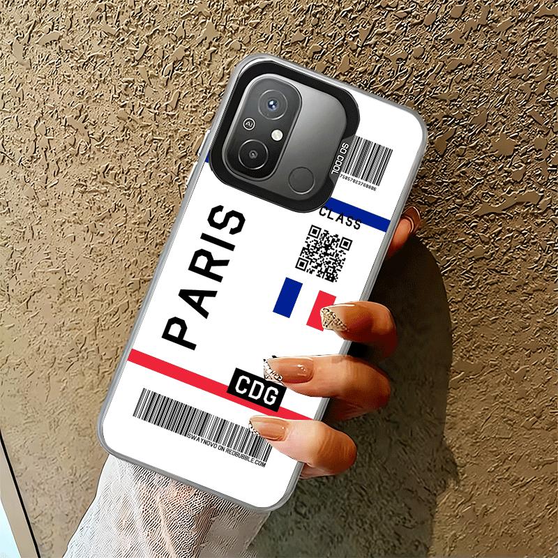 

Travel Air Ticket Label Shockproof Phone Case for Xiaomi Poco X7 X6 X5 X3 Pro F7 Ultra M8 Redmi 15C 15 14C 13C 12C 10C 13 12 10 Xiaomi Poco X5