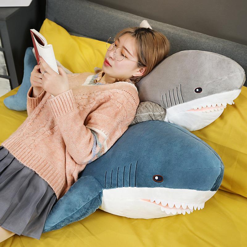 15-140cm Kawaii Obří Plyšové Zvířátko Žralok Plyšová Hračka Velká Měkká Panenka Velryba Delfín Spací Polštář Dárek na Festival pro Dítě