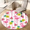 1pc Flamingos, Pineapples, Watermelon Pattern Round Carpet, Perfect for Decorating Chairs, Living Rooms, Or Bedrooms, for Living Room.030