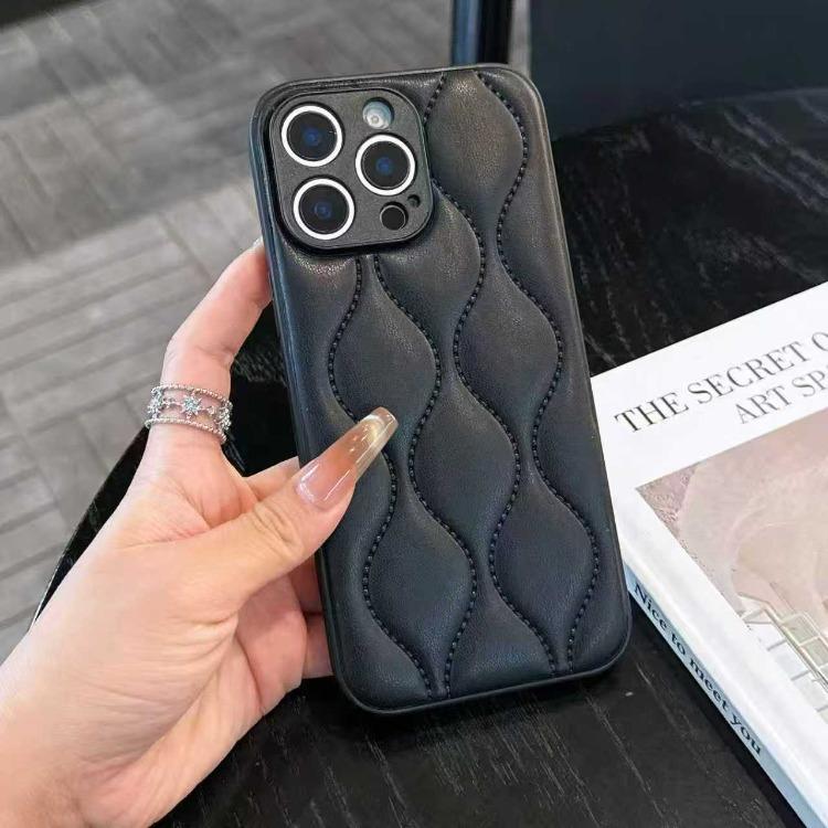 Puffer Shockproof for iPhone PU Phone Case Opp Bag&For iPhone 16 чёрный