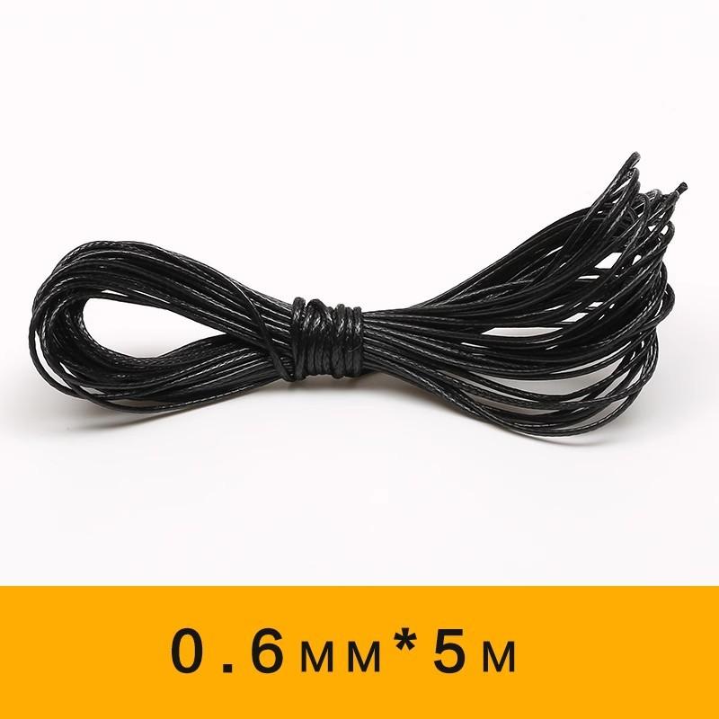 Black Thai oil wax rope round handmade leather dense wax rope woven jewelry pendant tied with flat rope DIY material