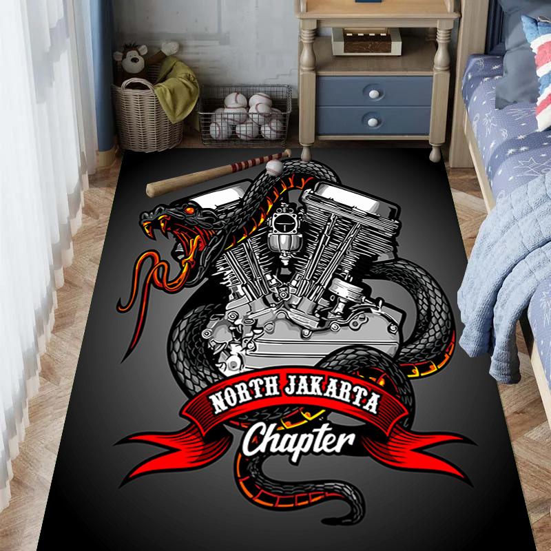 Skull Wings Engine Power carpet Suitable for all seasons printing Protective pad Office chair cushion Fashion