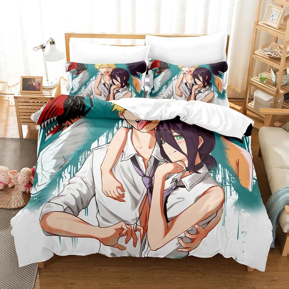 3D Print Anime Chainsaw Man Bedding Sets Duvet Cover Set With Pillowcase Twin Full Queen King Bedclothes Bed Linen Home Textiles
