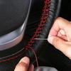 Car Steering Wheel Cover Genuine Leather Hand Stitching for Renault Megane 2 3 Duster Logan Clio 4 3 Laguna 2 Sandero Scenic