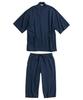 Nissen Mesh Jinbei Loungewear Set and Navy Blue Men's Sweat-Wicking, Quick-Drying (Top Bottoms), (LL)