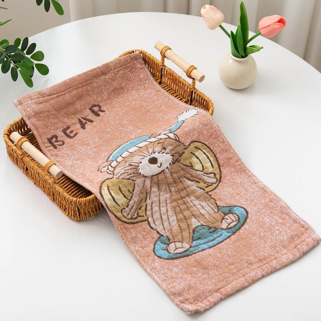 Children's Cartoon Pure Cotton Gauze Bath Towel, Thickened & Soft, Skin-Friendly, Four Layers, 25x50cm