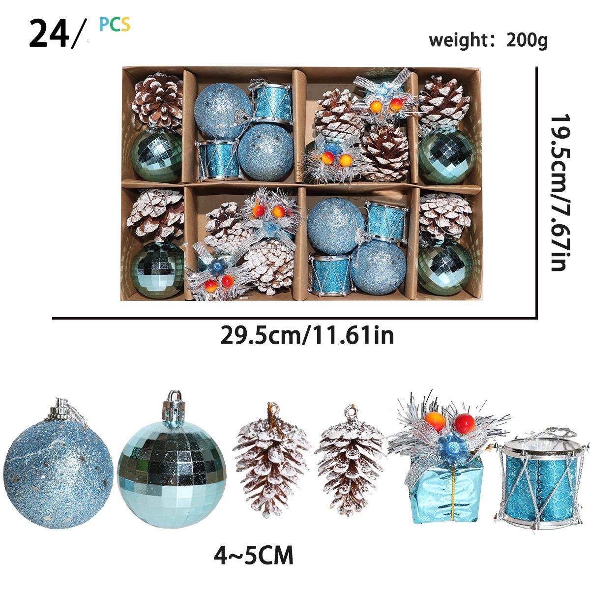 

Christmas Ball Ornaments Sparkling Xmas Ornament Pendant Ball High Quality Simulation Pine Cones For Party Venue Home Office синий