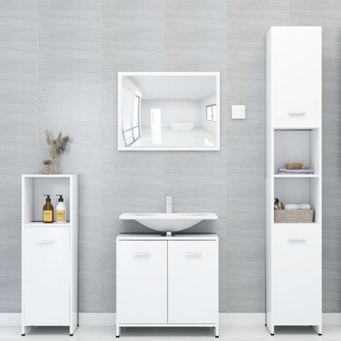 VidaXL Armoire de salle de bain Blanc 30x30x183,5 cm Aggloméré