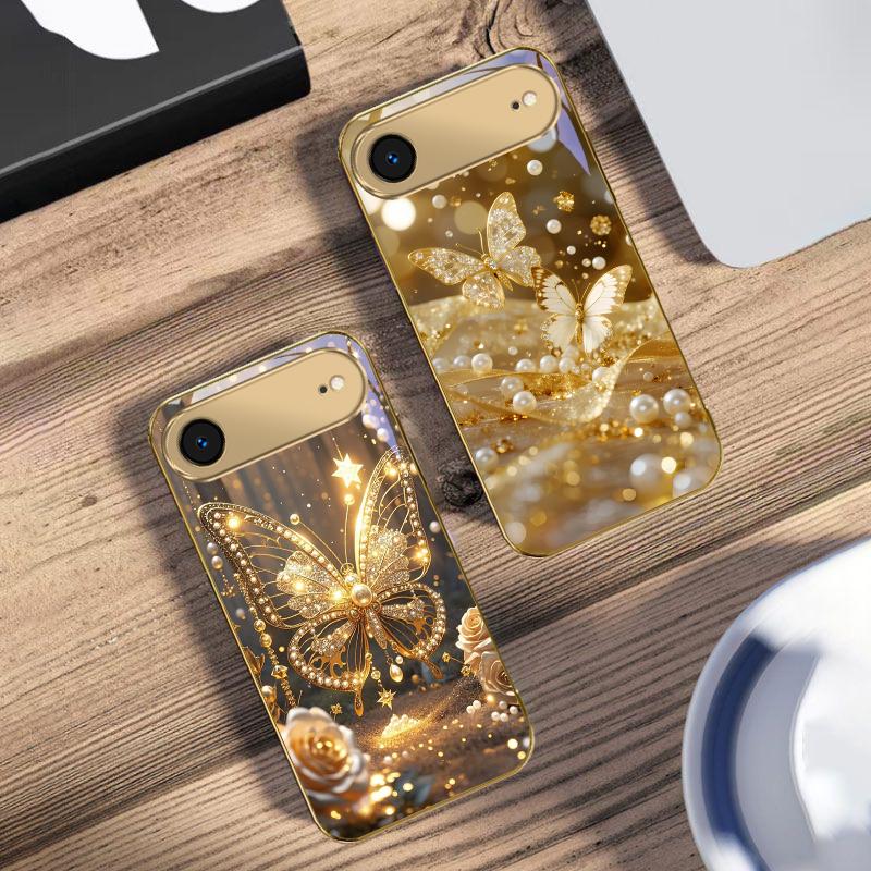 Golden landscape For IPhone 17Pro Max 16 17 Pro 15 Pro 14 13 Plus 12 Mini 11Pro Max XR 16E 17Air Golden glass phone case