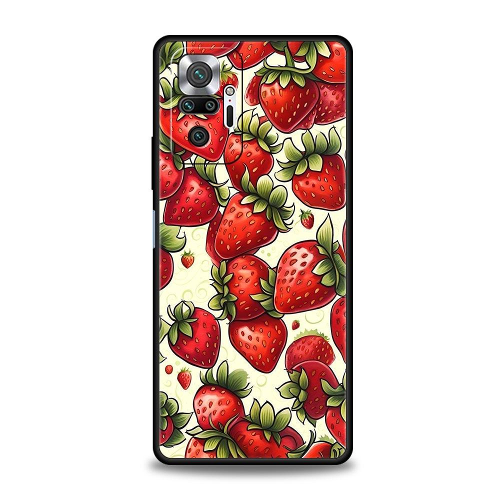 

Summer Strawberry Flowers Print Phone Case For Xiaomi Redmi Note 15 14 13 12 4G 9 10 11 Pro Plus 5G 14C 13C 12C 10C TPU Cover Redmi Note 12Pro 4G
