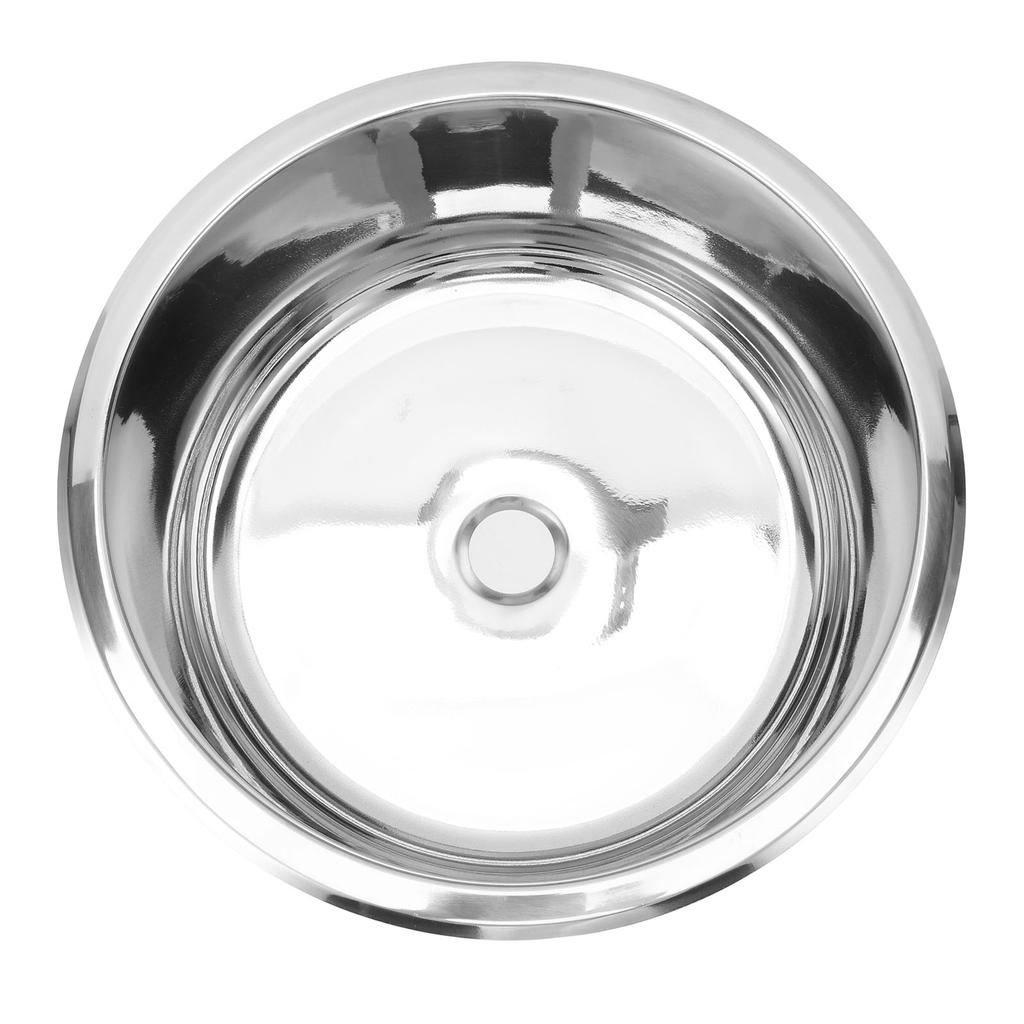 12 Zoll Einzelbecken Bar Spüle Polierter Edelstahl Runde Küchenspüle mit 40mm Ablaufloch für Bo