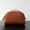 Genuine Leather Makeup Bag Women Portable Travel Toiletry Case Minimalist Chic Design With Chain Strap
